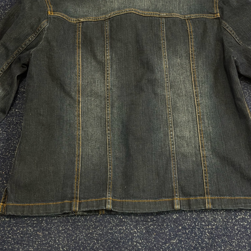 J Jill Blue Denim Trucker Jacket Women’s Small Petite Button Up Pockets Stretch - Picture 8 of 9
